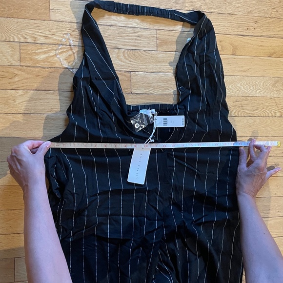 Brand New LITTLE LIES PINSTRIPE HALTER NECK JUMPSUIT - Picture 11 of 13